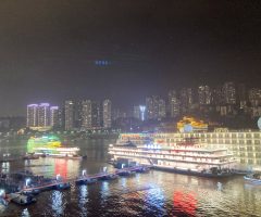 【2020年10月重慶】「两江游」、ド派手なライトアップを遊覧船から眺める